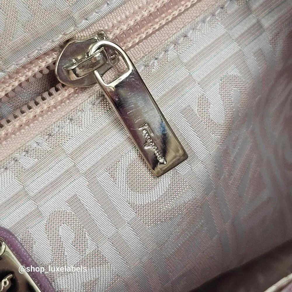 Salvatore Ferragamo Vintage Wicker & Purple Leather Gancini Top Handle Bag RARE - Picture 13 of 15